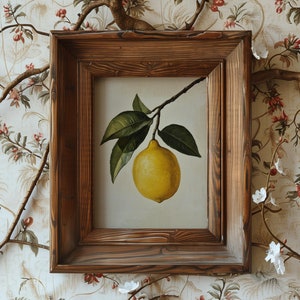 Vintage Zitrone Impasto Ölgemälde Druck, Küche und Barwagen Wanddekor, Obst Kunstwerk, Stillleben Essen druckbare Wandkunst