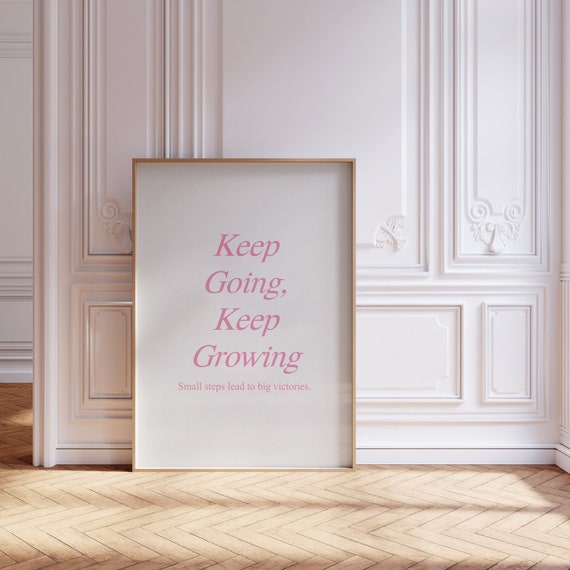 Pink Motivational Quote Print, Pink Positive Affirmation Wall Art, Aesthetic Minimalist Poster, Apartment Decor, Printable Wall Art
