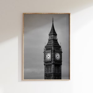 Big Ben Pôster | Impressão de viagem de Londres de <br> Entrega Rápida? Arte Arquitetura | Arte de parede em preto e branco