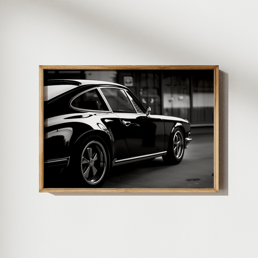 Vintage Porsche 911 Poster | Luxury Sport Wall Art | Printable Black ...