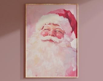 Dipinto di Babbo Natale rosa: stravagante arte natalizia (download digitale)