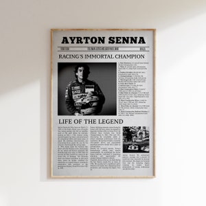 Ayrton Senna Newspaper Print | Formula 1 Poster