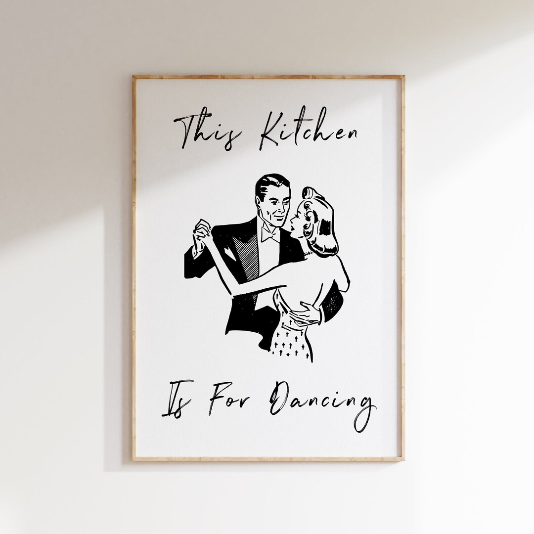 kitchen wall art set of 6 fun foodie prints this... This Kitchen is for Dancing Wall Art, Kitchen and Bar Poster, Cute ...