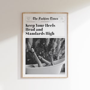 Trendy hoge hakken kunst aan de muur, mode poster, Y2K print, slaapzaal decor, afdrukbare artwork