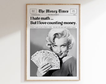 Money Lovers Newspaper Print: Y2K Dorm Decor (Digital Download)