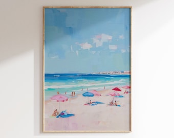 Decoración playera para abuelas, arte para casas de playa, lámina veraniega de estilo preppy.