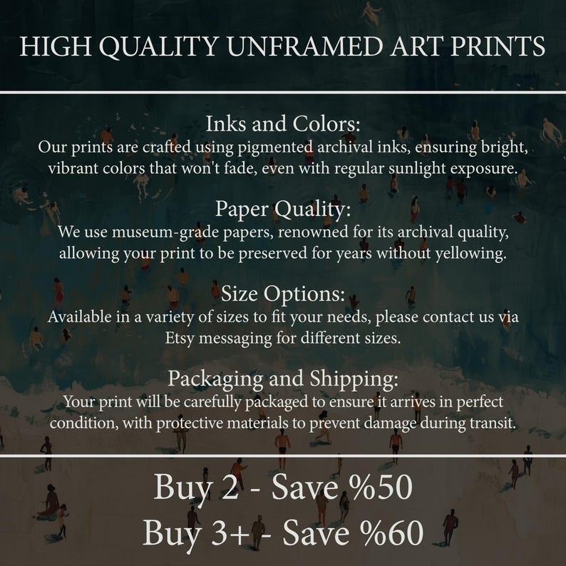 May include: High quality unframed art prints made with pigmented archival inks on museum-grade paper.  Available in a variety of sizes. Buy 2, save 50%. Buy 3+, save 60%.