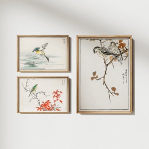 Set of 3 Japanese Prints, Asian Wall Art Set, Japandi Scandi Room Decor, Printable Wall Art
