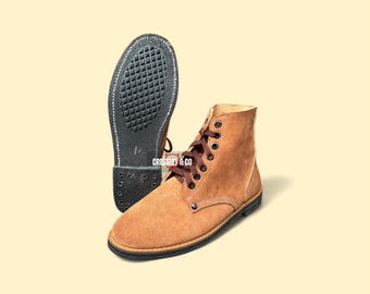 Military Mens Khaki Suede Textile Mid Calf USA Made Combat Boots, 11 R. Military Mens Khaki Suede Textile Mid Calf USA Made Combat  main image 3