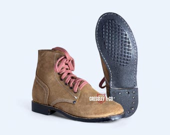 US Army Roughout Service Boots: Handgefertigte Wildleder Stiefeletten