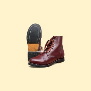 US M42 Leather Ankle Boots, Service Shoes, Men & Women Footwear, Fashion Handmade Boots, American Style Leather Boots