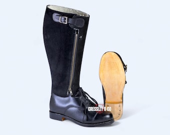 Handmade RAF 1943 Flying Boots, Shearling Lined Leather Aviation Boots by CressleyCo