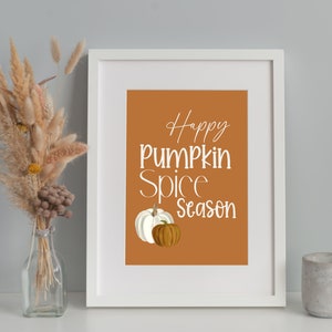 Calabaza arte trabajo cartel de otoño arte calabaza especia impresión otoño pared arte impresión digital impresiones de temporada decoración del hogar cita de otoño regalo para ella