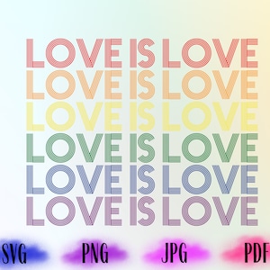 Liebe ist Liebe SVG, Retro, LGBTQ Pride SVG, Pride Monat, Gay Pride, Gay Pride