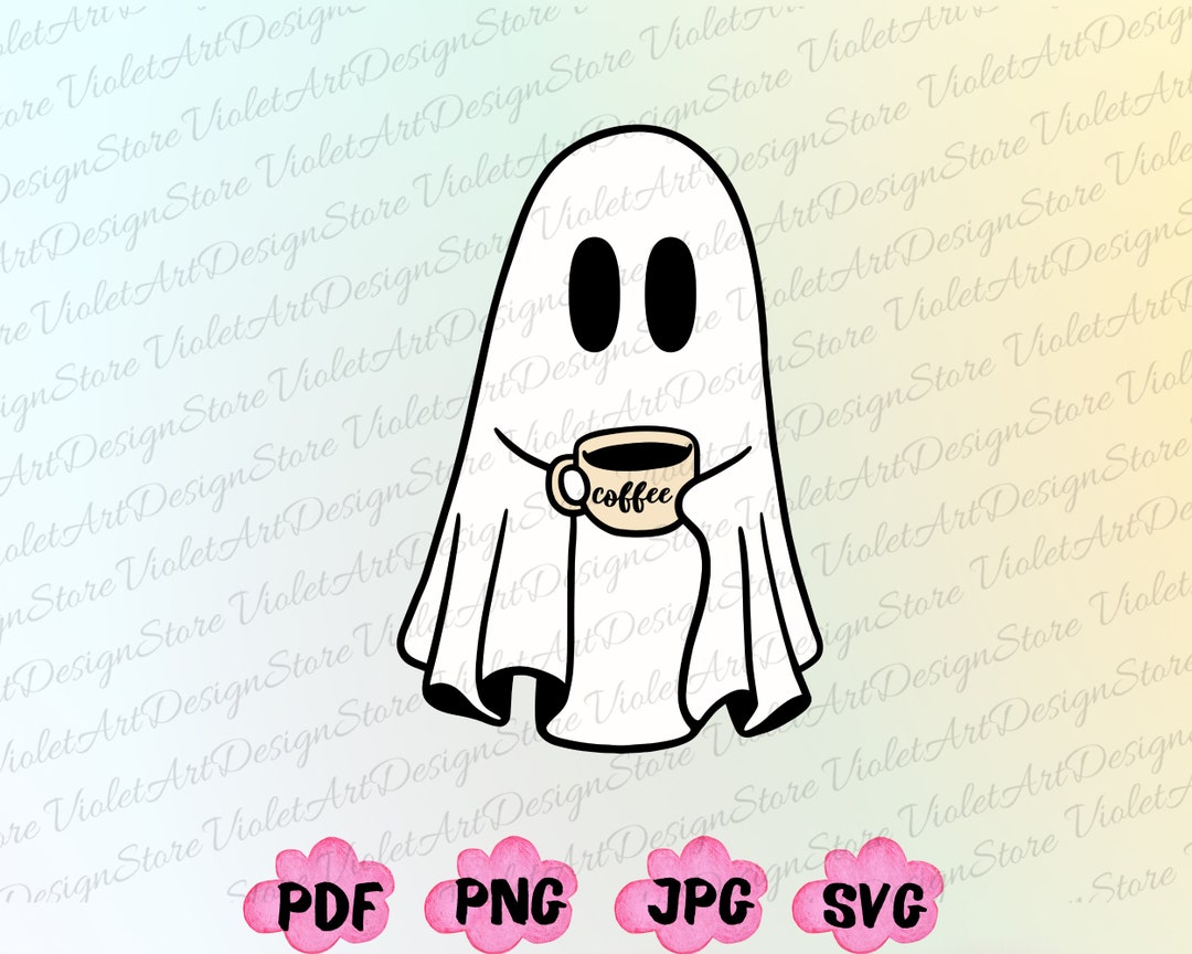 Halloween Coffee Png,halloween Coffee Svg, Pumpkin Png, Little Ghost