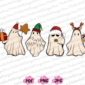 Christmas Ghost Png, Сute Ghost PNG, Christmas Ghost, Christmas Gift, Retro Ghost Santa, Santa Claus Ghost, Funny Christmas,Christmas Png