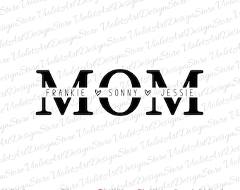 Personalized Mom Shirt Svg Png, Custom Mama With Kids Name Svg, Custom Mama Svg, Custom Mama With Name, Mama Svg, Mama Png, Cricut Cut File