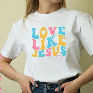 Love Like Jesus svg png, Bible Verse svg,  Christian Svg, Inspirational Png, Colorful Jesus Png, Church Png, Valentine&#39;s Day Sublimation