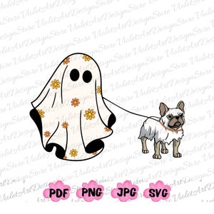 Сute Frenchie Geisterhund PNG, Geisterhund zwar, Hundeliebhaber Geschenk, Halloween Hund zward svg, Hund Halloween Png, Geisterhunde, Halloween Hund, gruselige Saison