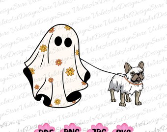 Сute Frenchie ghost Dog PNG, Ghost Dog Svg, Dog Lovers Gift, Halloween Dog Svg, Dog Halloween Png, Ghost Dogs,Halloween Dog,Spooky Season