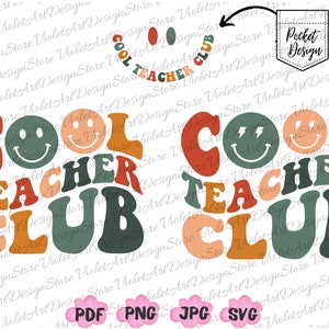 Cool Teacher Club PNG Svg, Retro Teacher Svg, om Tiny Human Png te leren, Teacher Life PNG, Teacher PNG, Teacher Svg, Cool Teacher Club