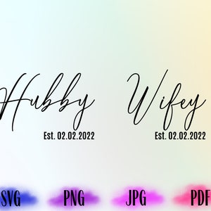 Esposo y esposa 2022 SVG PNG PDF, Recién casados Svg, Novia y novio Svg, Boda Svg, Esposo y esposa Svg, Aniversario Svg, Sr. y Sra. Svg