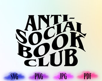 Antisocial Book Club Svg - Etsy