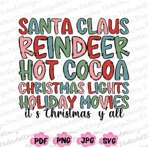Papai Noel Rena Cacau Quente Luzes De Natal Filmes De Férias PNG, É Natal Vocês Svg, Papai Noel Png, Arquivo PNG para Sublimação