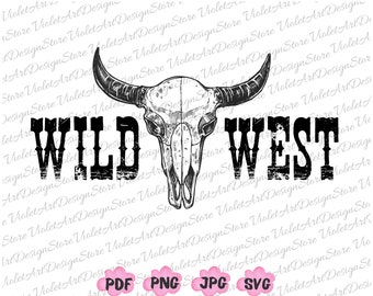 Wild West Shirt Png Svg, Boho Cow Skull Shirt Png, Longhorn Svg, Wild West Svg, Cowboy Png, Country Music Png, Western Png, Cow Girl Png