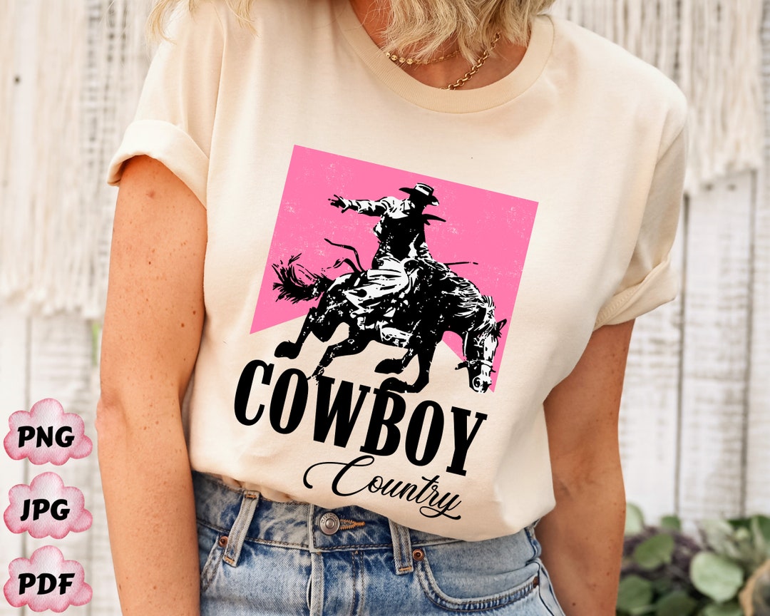 Western Cowboy Country Png, Pink Rodeo Shirt Png, Vintage Inspired Png ...