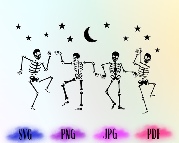 Dancing Skeletons Halloween Svg Skeletons Halloween Svg - Etsy