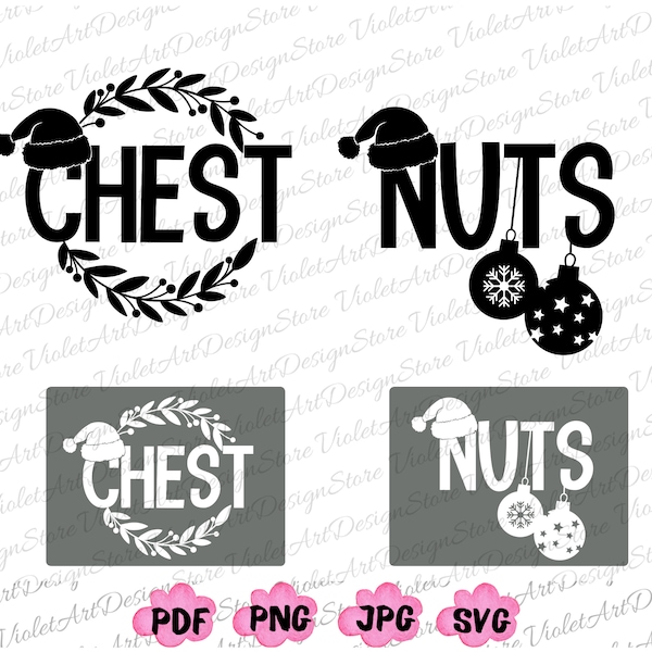 Chest Nuts Christmas, Ornaments Shirt Png,Holiday Matching Svg,Matching Christmas Party,Christmas Couple Matching Svg,Christmas Vacation Png