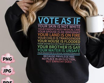 Vote as if Png, Human Rights Png, LGBT Rights Png, Womens Rights, Vote Gift, Equality Png, Pro Choice Png, LGBTQ Pride Png, Gay Pride Png