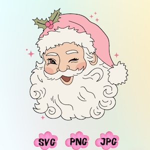 Retro Rosa Papai Noel SVG PNG, Natal SVG, Natal Vintage Svg Png. Christmas Sublimation for Shirt, Christmas Png - Papai Noel Clipart