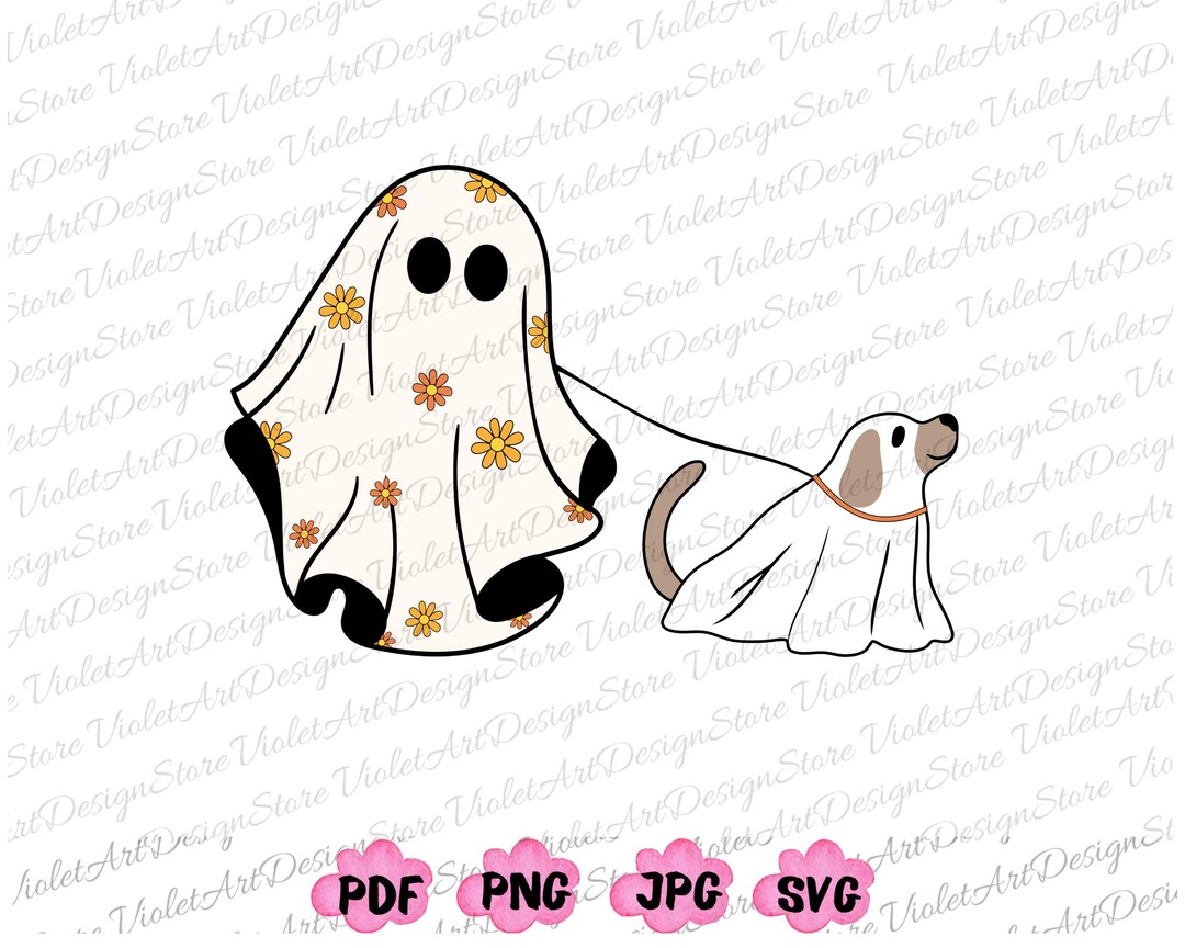 Сute Ghost Dog PNG, Ghost Dog Svg, Dog Lovers Gift, Halloween Dog Svg ...