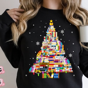 Weihnachten Buchbaum Png, Weihnachtsgeschenk, Buchliebhaber Png, Bücherwurm Weihnachten Png, Geschenk für Lehrer, Schulweihnachten, Xmas Design Png