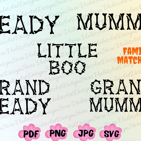 Halloween Bundle Png Svg, Halloween Couple Svg, Matching Halloween Family, Mummy, Deady, Little Boo, Halloween Party, Momster Dadcula Svg