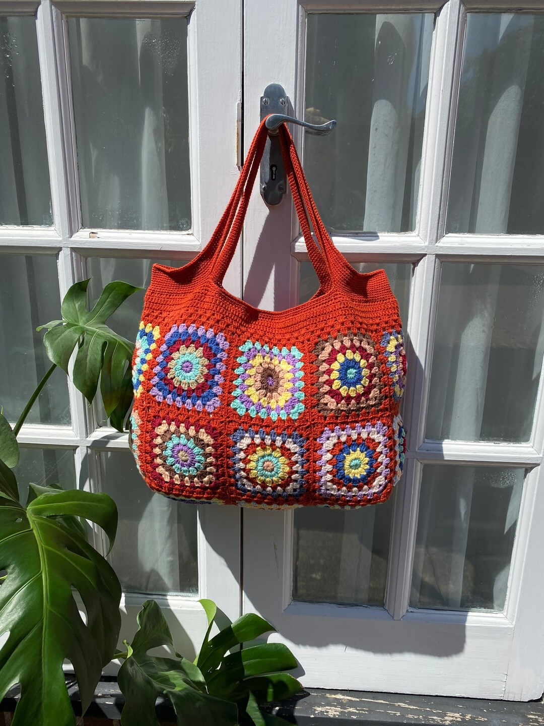 Crochet Granny Square Shopper Bag Retro Inspired Vintage - Etsy