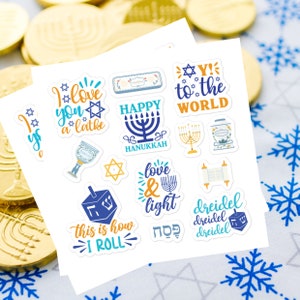 Hanukkah Sticker Sheets, Trendy Hanukkah Stickers, Cute Hanukkah Sticker Sheet