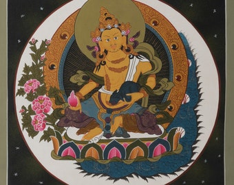 Beautiful Zambala Thangka Painting - Kubera The god of wealth painting