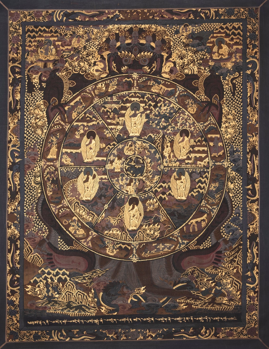 Wheel of Life Thangka Painting | Tibetan Buddhist Art, Bhavachakra ...