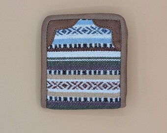 Minimalist Pattern Wallet, Cotton fabric, slim compact bi-fold, for travel and gift-ready