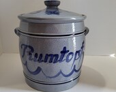 Vintage H.H. Pott German Rumtopf Crock Rum Pot Jar Salt Glazed Blue