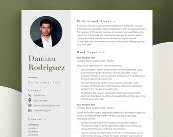 Modern Resume Template: Executive, Professional (Word, Google Docs, Pages)