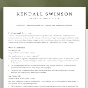 Minimal Resume Template, ATS Friendly Resume Template, Modern Executive Resume Template 2022, Template for Word, Google Docs and Apple Pages