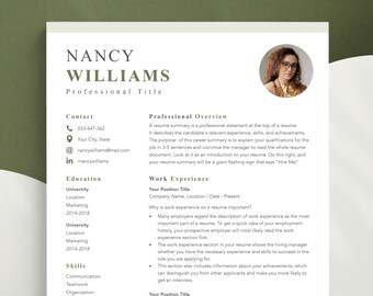 Minimalist Resume Template: Modern CV Design for Word, Pages, Google Docs