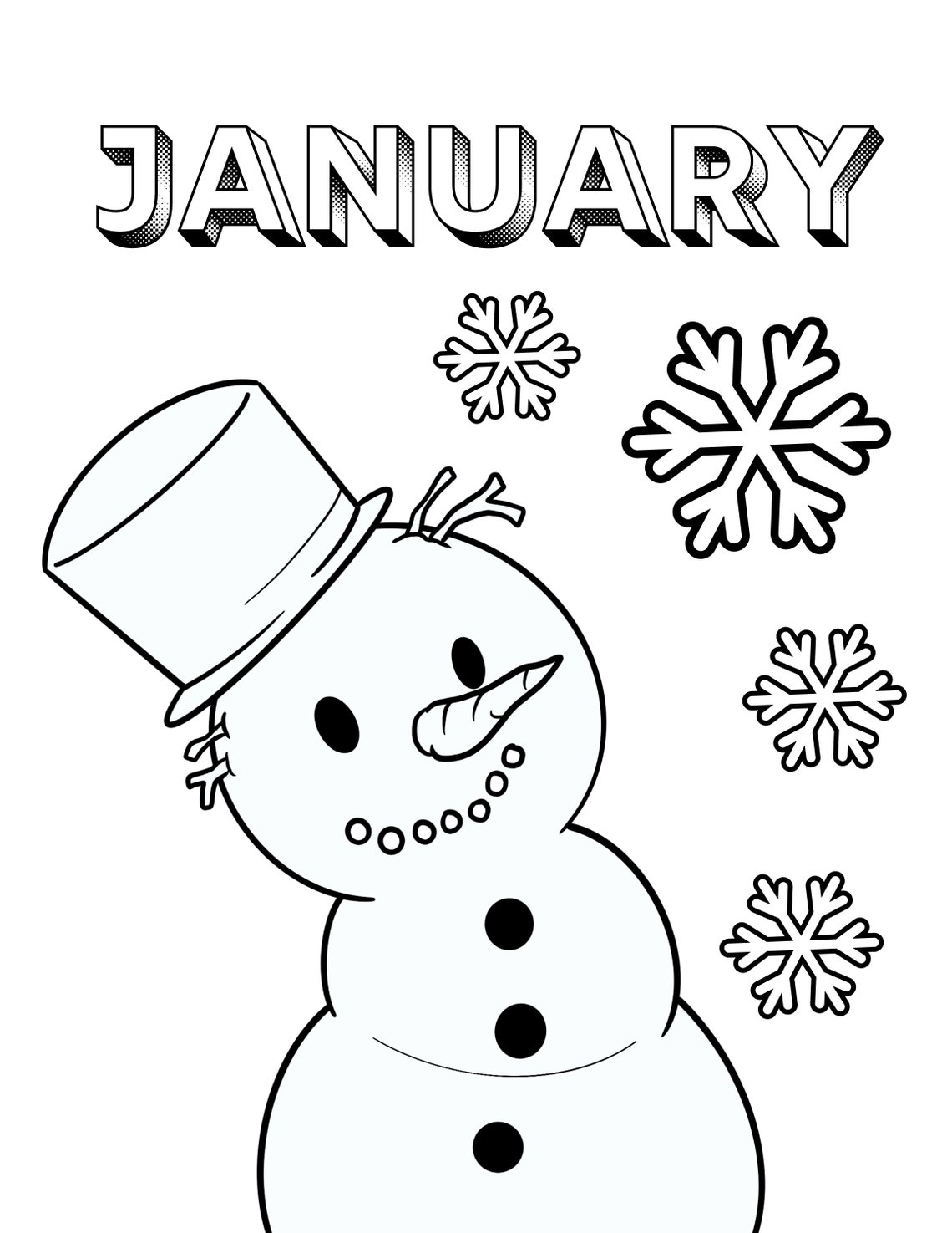 Months of year coloring pages etsy