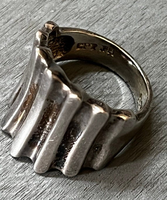 925 Silver Ribbed Ring - image 3