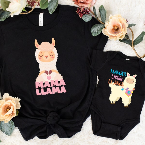 Mommy and Me Shirts, Mama Llama Shirt, Baby Little Llama Shirt, Mom and Baby Matching T-Shirts, Mothers Day Gift, First Mothers Day Shirt