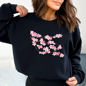 Floral cherry blossom crewneck sale